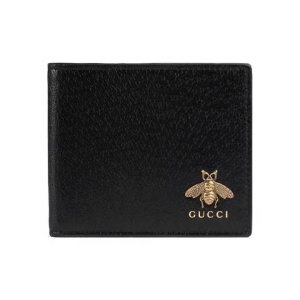 Gucci 古驰 金属蜜蜂装饰烫印Logo双折 皮革钱包