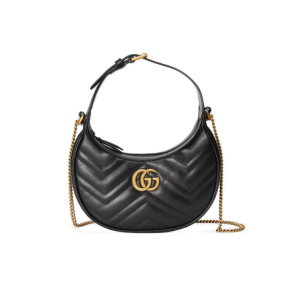 GUCCI 古驰  GG Marmont 金色做旧双G V型绗缝皮革 手提包单肩腋下包