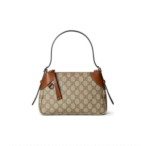Gucci 古驰  Emblem 可调节肩带拉链开合字母图案 手提单肩包