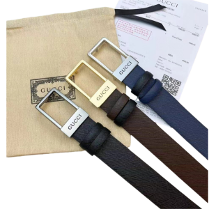 Gucci 古驰 3.5cm 长方形双面可用平滑扣