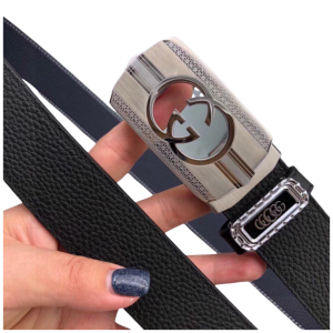 Gucci 古驰  3.5cm  粒面牛皮革自动扣