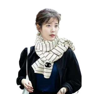 CHANEL 香奈儿 纯羊绒 双C条纹针织长巾