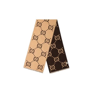 Gucci 古驰  羊毛真丝 绒线围巾 男女同款