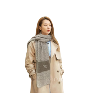 CHANEL 香奈儿  纯羊绒 罗纹针织长巾
