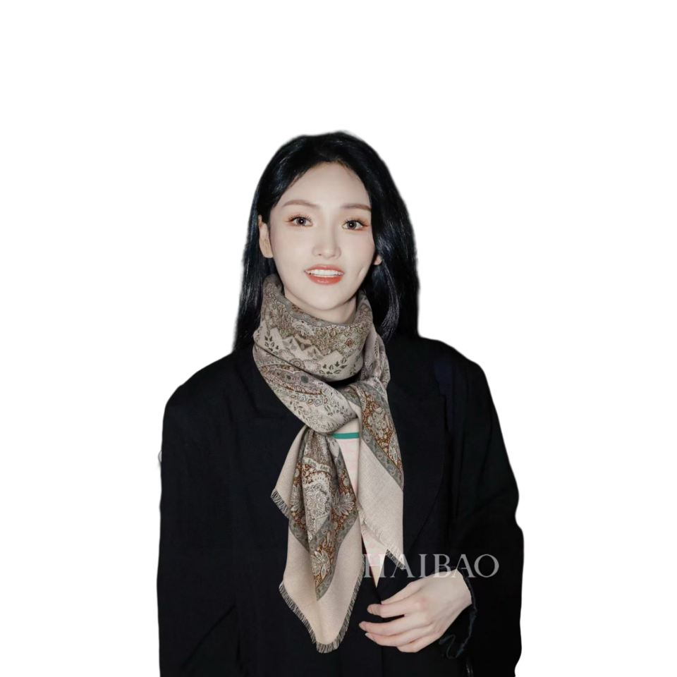 Loro Piana  纯山羊绒  佩斯利花纹锁边