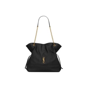 Yves Saint Laurent圣罗兰 羊皮革 磁扣开合 单肩手提购物袋