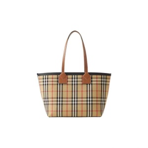 BURBERRY博柏利 London 棉质帆布拼小牛皮 托特包