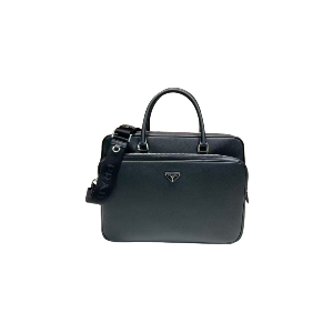 PRADA 普拉达  十字纹牛皮革 男士单肩斜挎手提公文包