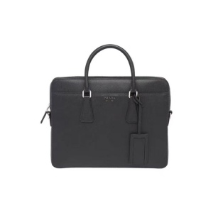 PRADA 普拉达 Saffiano 牛皮 斜挎电脑公文包