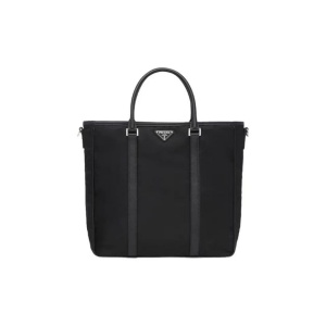 PRADA 普拉达 尼龙布料拼十字纹牛皮 单肩斜挎手提包