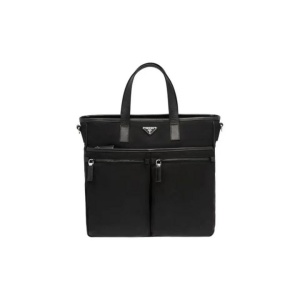 PRADA 普拉达 Saffiano 再生尼龙拼皮革 拉链开合 托特手提包