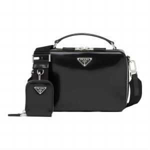 PRADA 普拉达 亮面皮革相机包