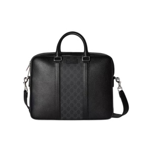 Gucci 古驰  皮革拼GG Supreme帆布 公文包