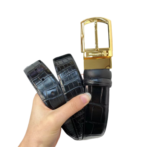 ZEGNA 杰尼亚 3.5cm  鳄鱼纹针扣