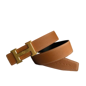 HERMES 爱马仕  3.8cm 双面使用 荔枝纹平滑扣