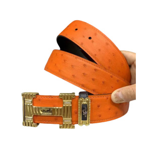 HERMES 爱马仕   3.8cm 野生鸵鸟皮平滑扣