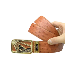 HERMES 爱马仕 3.8cm 澳洲炫酷橙野生鸵鸟皮