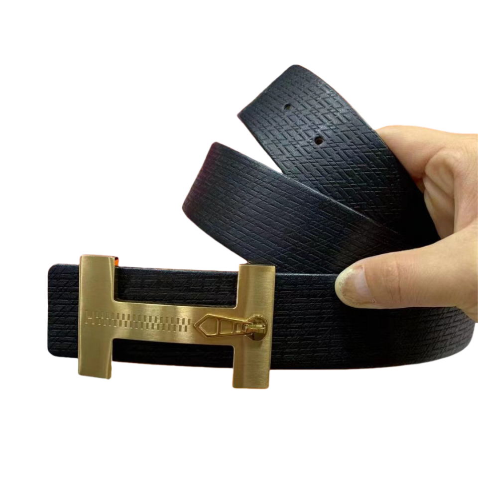 HERMES 爱马仕 3.8cm 牛皮革压纹  双面可用 平滑扣