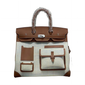 HERMES 爱马仕  Birkin Cargo Hac 40 帆布EV皮 铂金包