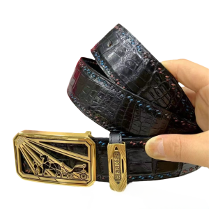 HERMES 爱马仕 纯手工编织串线进口无拼接美洲鳄鱼肚皮 平滑扣