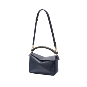 LOEWE 罗意威  光滑牛皮革 Puzzle 奢华编织手袋 深墨水色