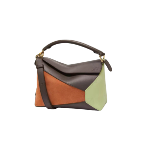 LOEWE 罗意威  Puzzle 牛皮革拼绒面革 单肩斜挎手提包