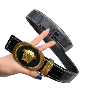 VERSACE 范思哲 3.8CM 鳄鱼肚皮平滑扣