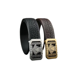 VERSACE 范思哲 3.8cm 野牛皮平滑扣