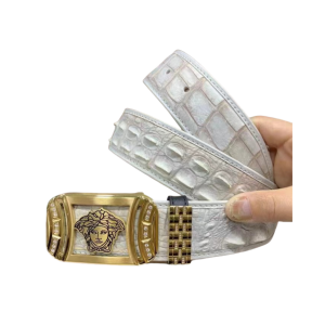 VERSACE 范思哲 3.8cm 美洲鳄鱼皮平滑扣