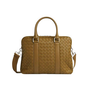 BOTTEGA VENETA 葆蝶家  经典Intrecciato小牛皮编制 单肩斜挎手提休闲商务公文包