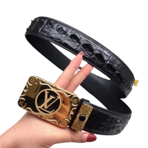 LOUIS VUITT0N 路易威登 3.8cm 鳄鱼骨皮平滑扣