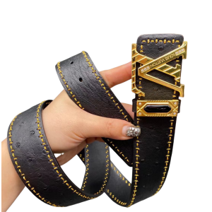 LOUIS VUITT0N 路易威登 3.8cm 鸵鸟皮平滑扣