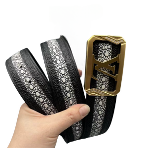 LOUIS VUITT0N 路易威登 3.8cm 珍珠鱼纹平滑扣