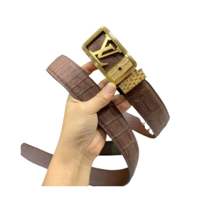 LOUIS VUITT0N 路易威登  3.8CM 纯手工复古 美洲鳄肚皮 平滑扣