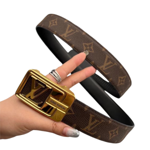 LOUIS VUITT0N 路易威登  3.5cm 老花牛皮革 自动扣