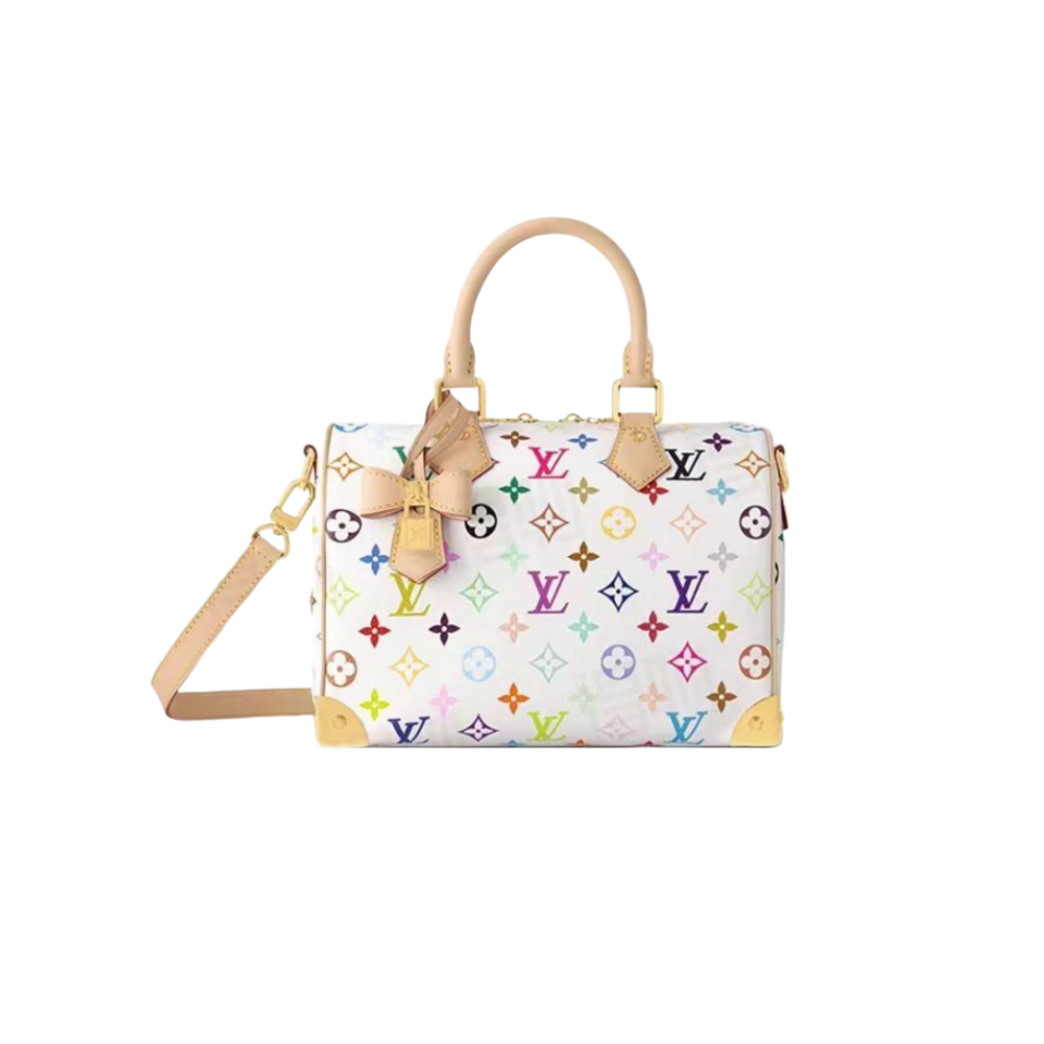 LOUIS VUITT0N x Takashi Murakami村上隆联名款  白三彩 单肩斜挎手提枕头包