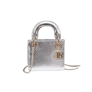 DIOR 迪奥  Lady戴妃三格银色蛇皮 戴妃包