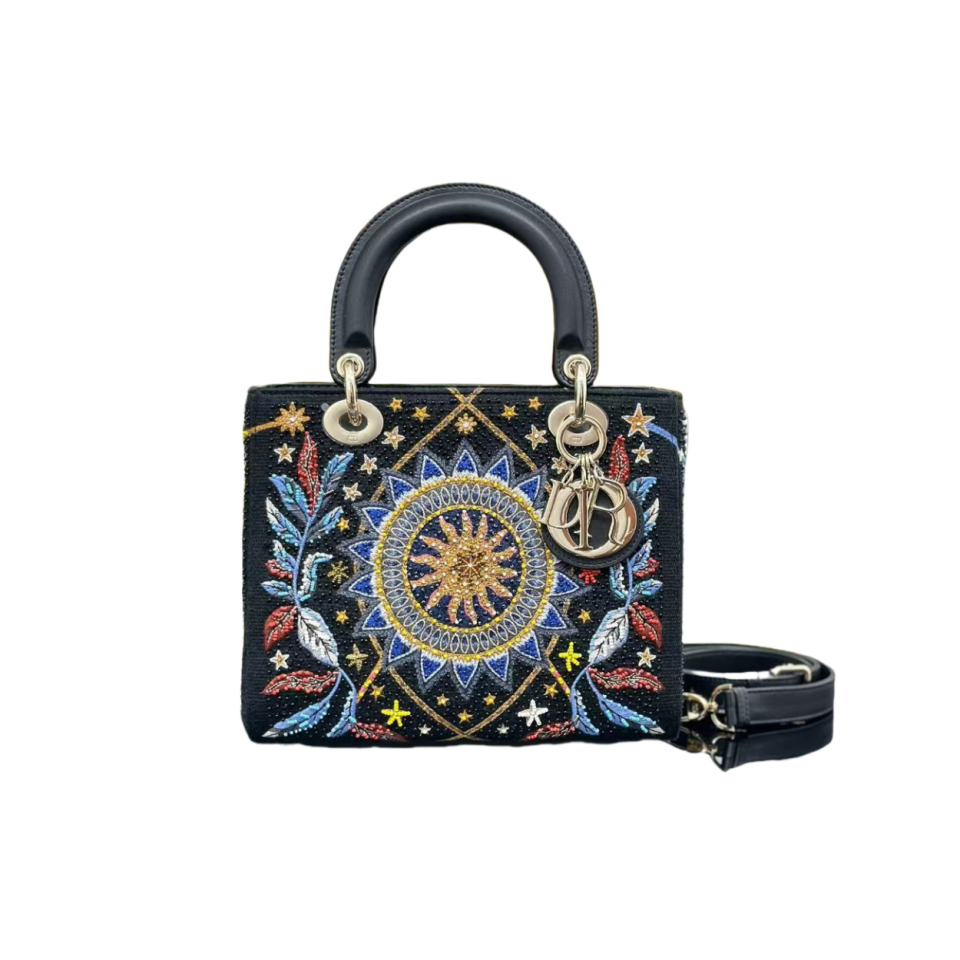 DIOR 迪奥  Lady Dior 五格刺绣海底珠 单肩斜挎手提包