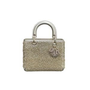 DIOR 迪奥  Lady Dior 五格刺绣串珠金色