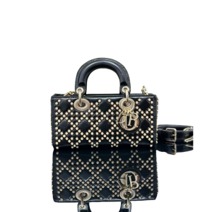 DIOR 迪奥  Lady D-Joy 22横格珍珠钉黑色