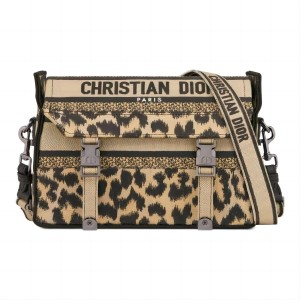 DIOR 迪奥  豹纹刺绣专柜最新邮差包