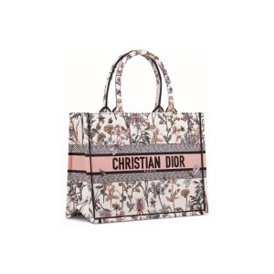 DIOR 迪奥  花色蜻蜓蜜蜂系列刺绣图案 Tote手提购物袋