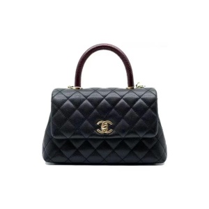 CHANEL 香奈儿 coco handle 经典牛皮蜥蜴纹手柄 单肩斜挎手提包