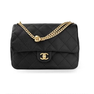 CHANEL 香奈儿  23P系列 爱心金球 荔枝牛皮方胖子单肩斜挎翻盖包