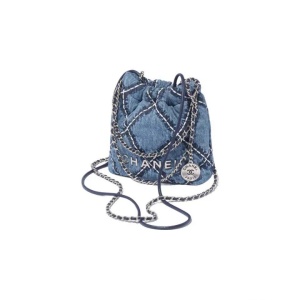 CHANEL 香奈儿  24P春夏系列 限量版牛仔丹宁 单肩斜挎水桶包
