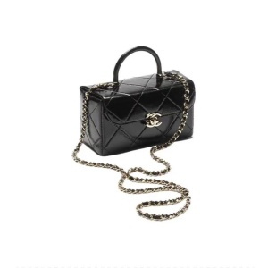 CHANEL 香奈儿 23K 淡金扣菱格纹 全球限量版迷你盒子