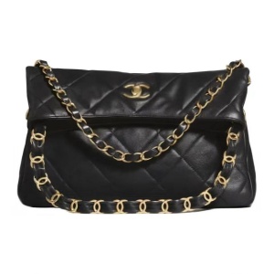 CHANEL 香奈儿 24P春夏 maxi hobo小羊皮手提单肩包