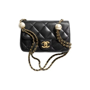 CHANEL 香奈儿 24S CF汤圆珍珠链条 羊皮单肩斜挎包