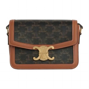 Celine 赛琳 Triomphe 提花帆布 小牛皮手袋